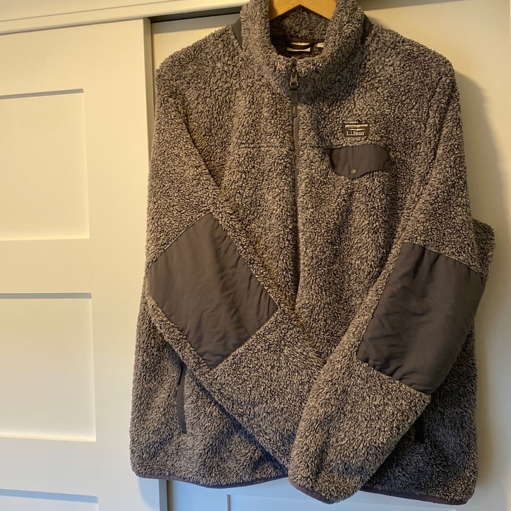 L.L.Bean Hi-Pile Fleece Jacket Women's 2X Gray.